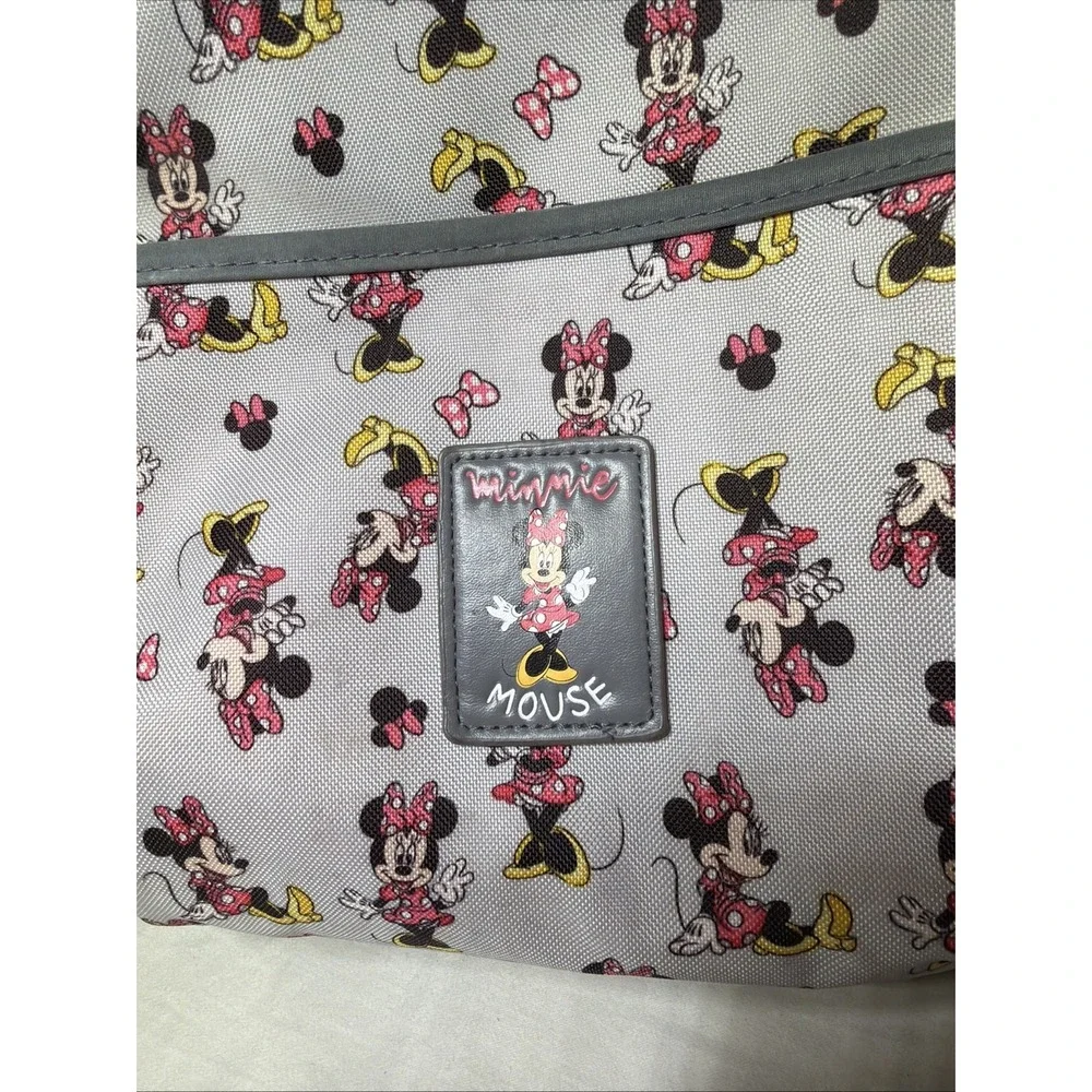 Disney Baby Minnie Mouse Large Gray Pink Polyester Backpack Diaper Bag Insulated